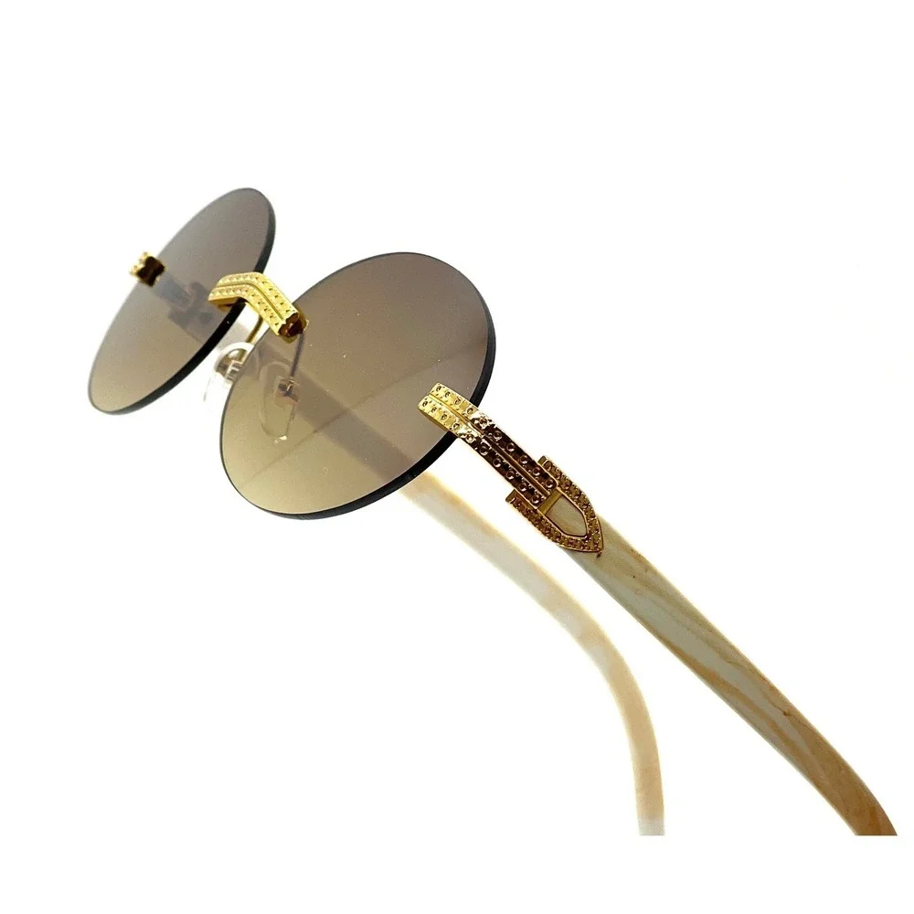 Rimless Sunglasses Oval Lens 80's 90's Retro Fashion Shades‎ Style Street Wear